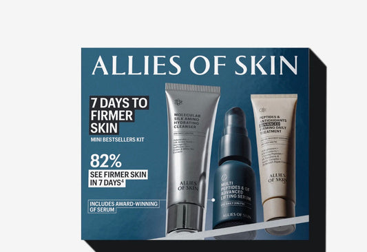 7 DAYS TO FIRMER SKIN KIT  Mini firming routine: 82% see firmer skin in just 7 days.²